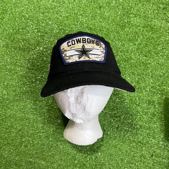 Dallas Cowboys Trucker Hat Cap Black Salute to Service Military U.S. Flag NWOT - Picture 1 of 5